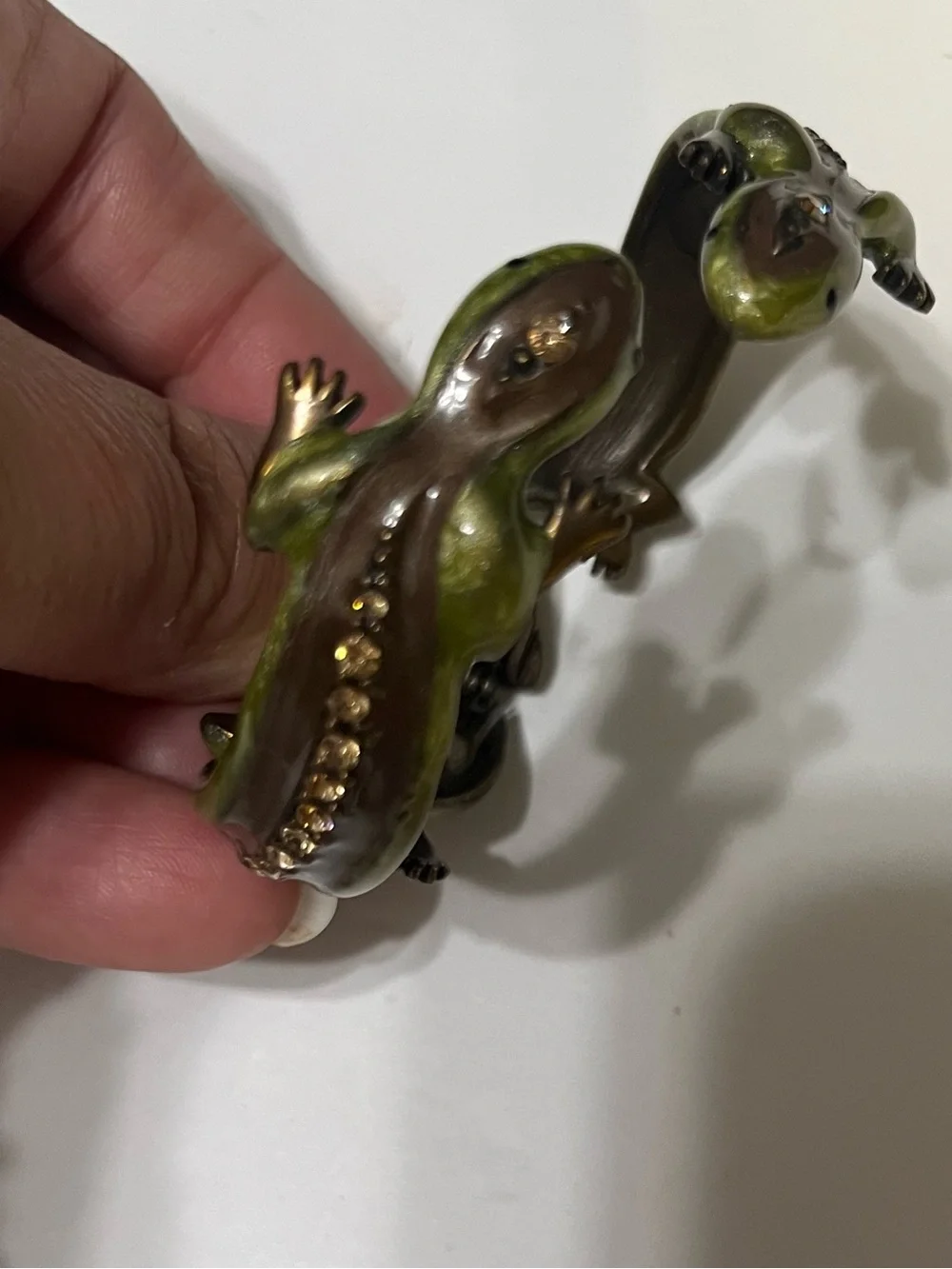 Chico's Green and Brown Lizard Bracelet with Gold Accents